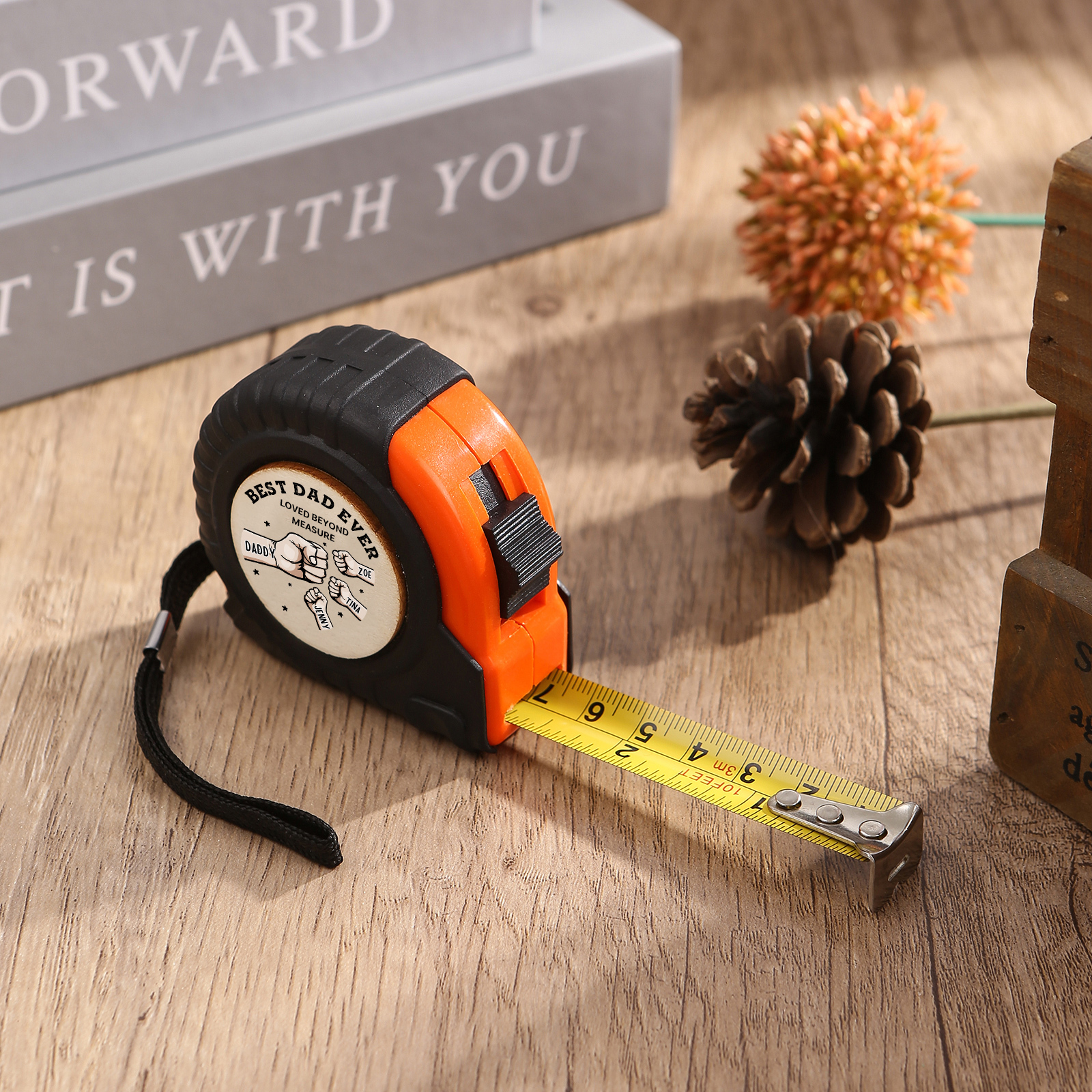 4 Names Personalized Tape Measure – Custom Father's Day Gift for Dad | Lorajewel