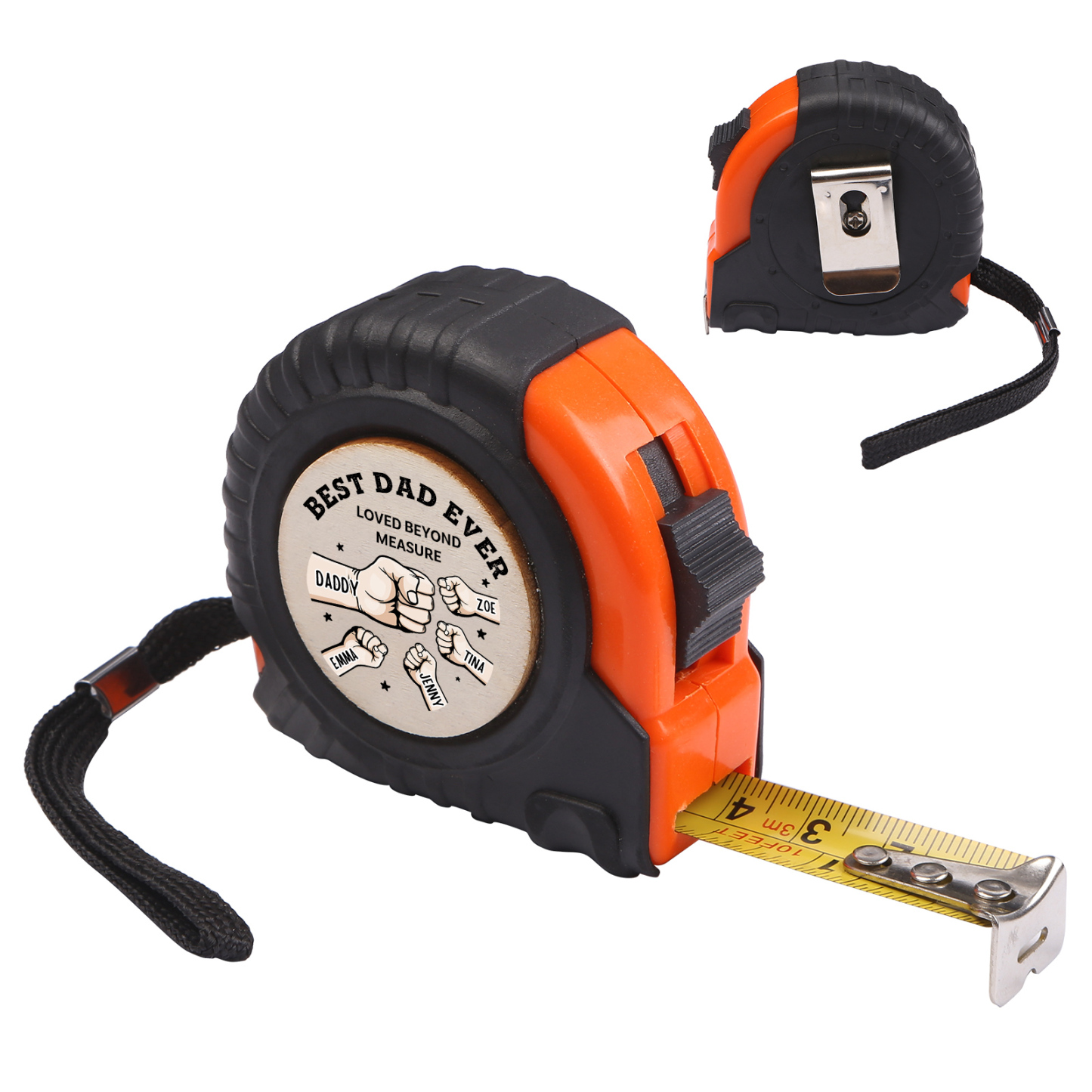 5 Names Personalized Tape Measure – Custom Father's Day Gift for Dad | Lorajewel