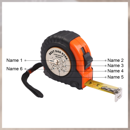 6 Names Personalized Tape Measure – Custom Father's Day Gift for Dad | Lorajewel