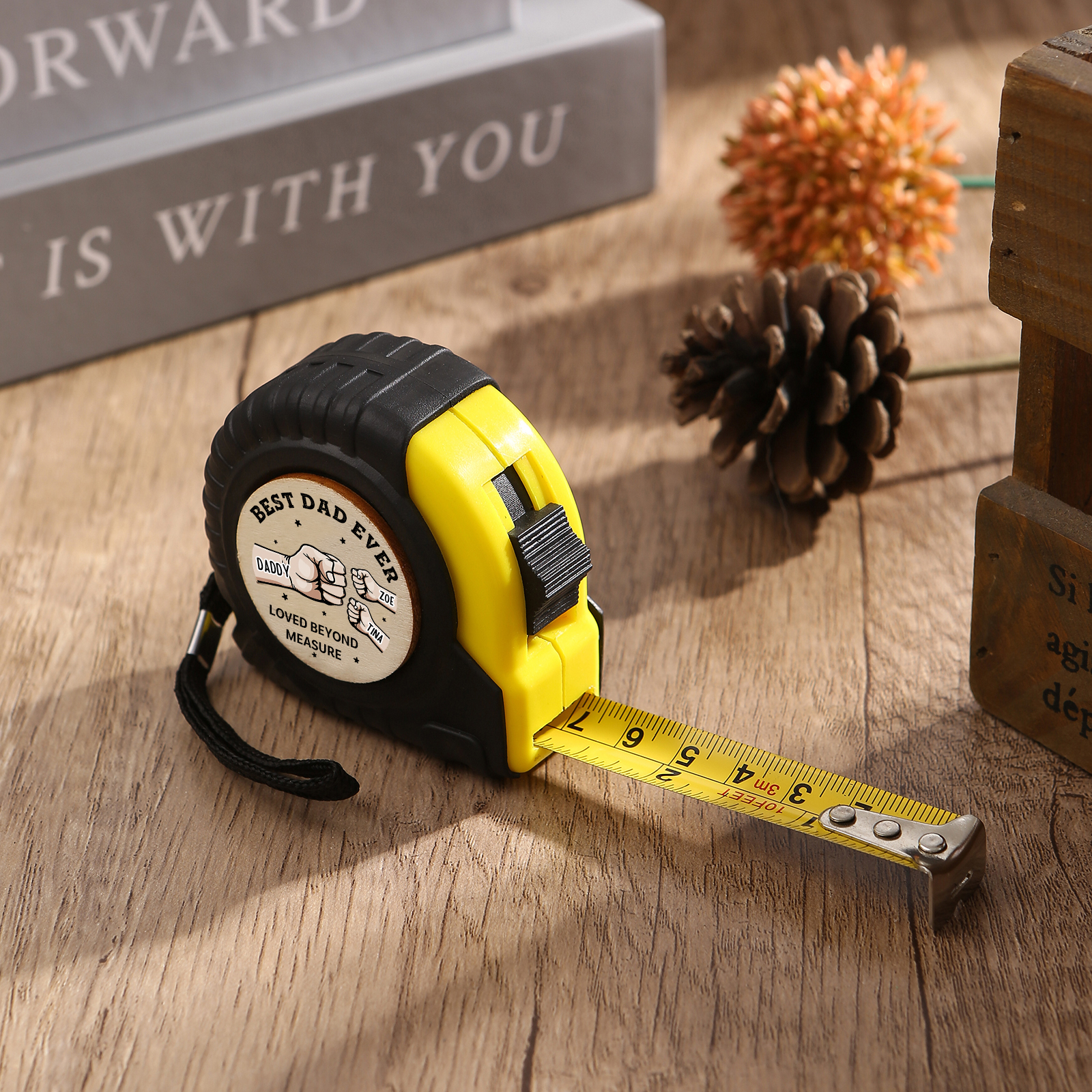 3 Names Personalized Tape Measure – Custom Father's Day Gift for Dad | Lorajewel