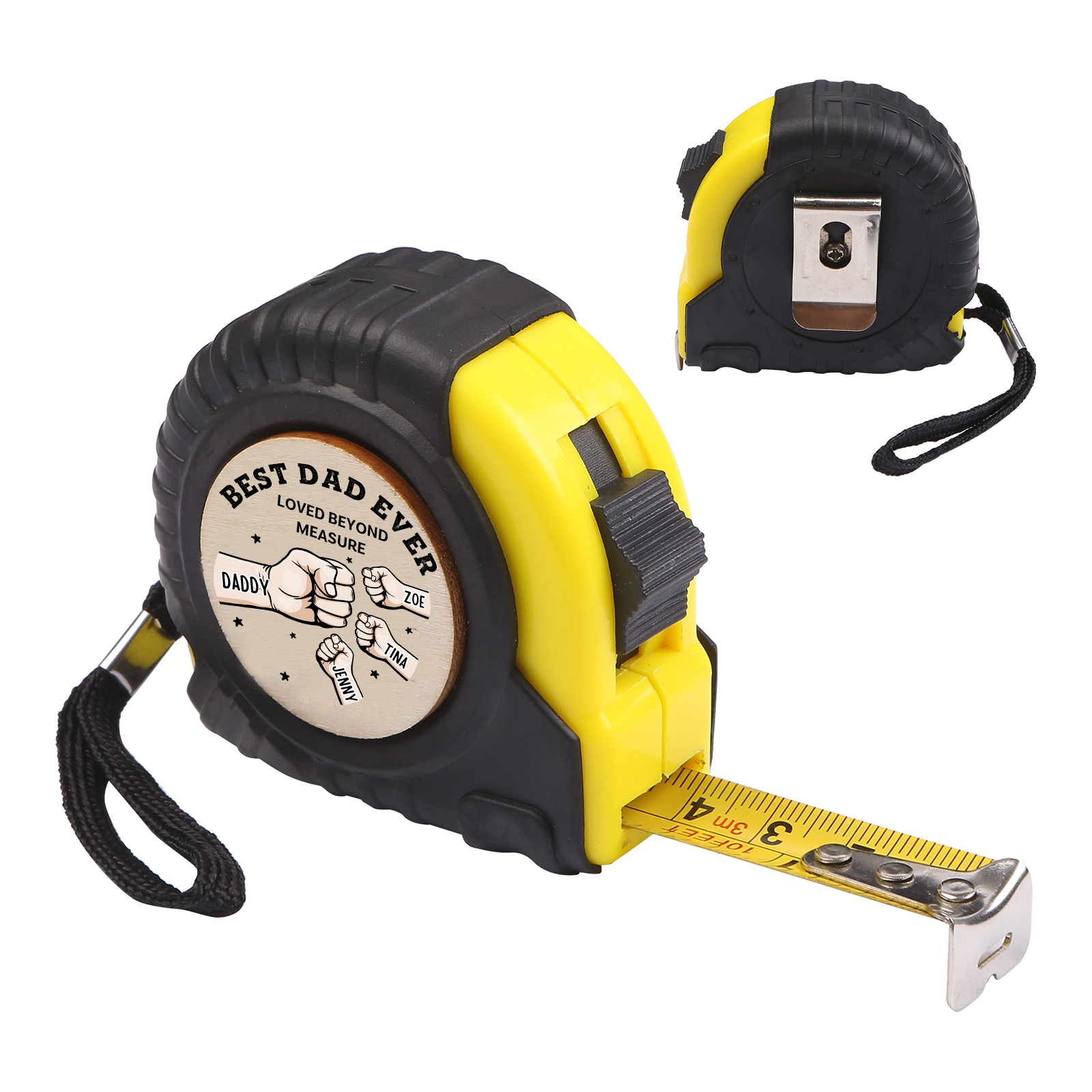 4 Names Personalized Tape Measure – Custom Father's Day Gift for Dad | Lorajewel