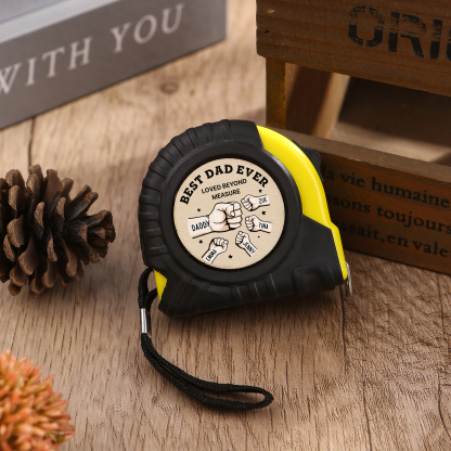 5 Names Personalized Tape Measure – Custom Father's Day Gift for Dad | Lorajewel