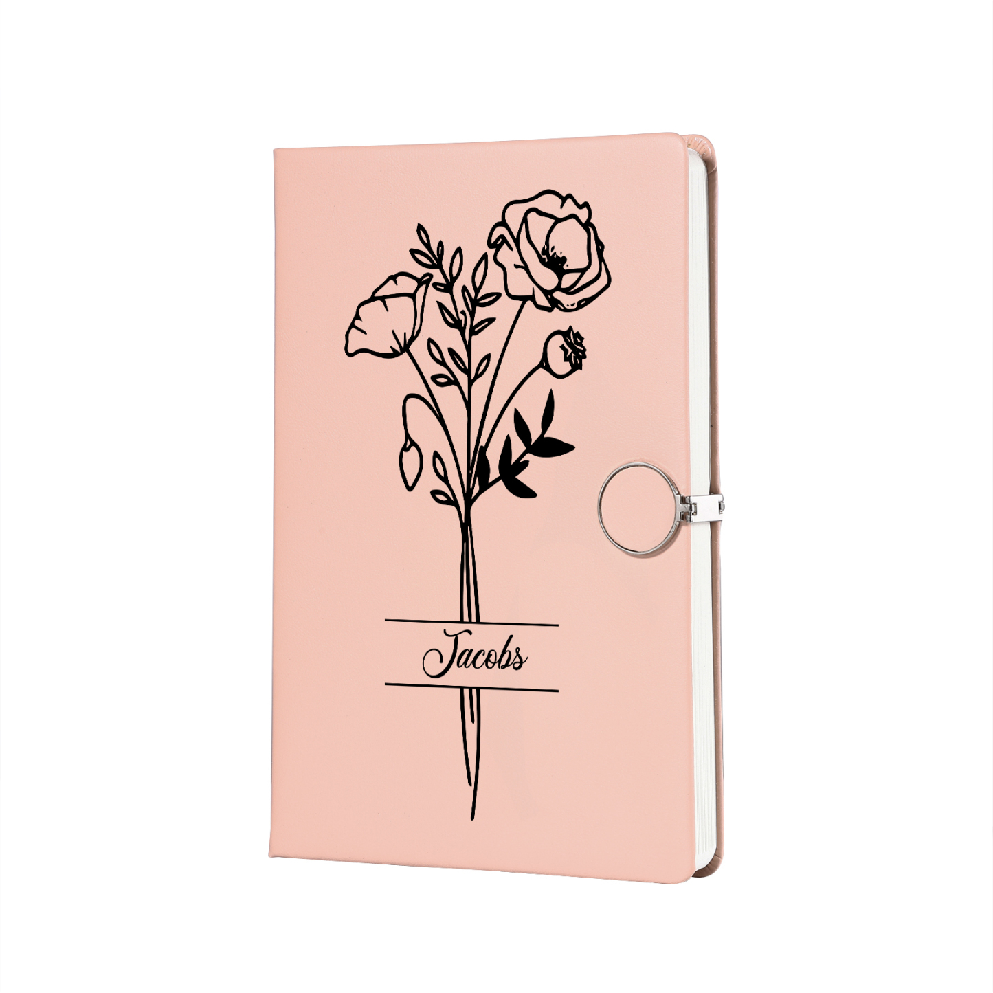 Personalized Birth Flower Notebook Gift Set with Name – Custom A5 Stationery Present for Students | Jessemade