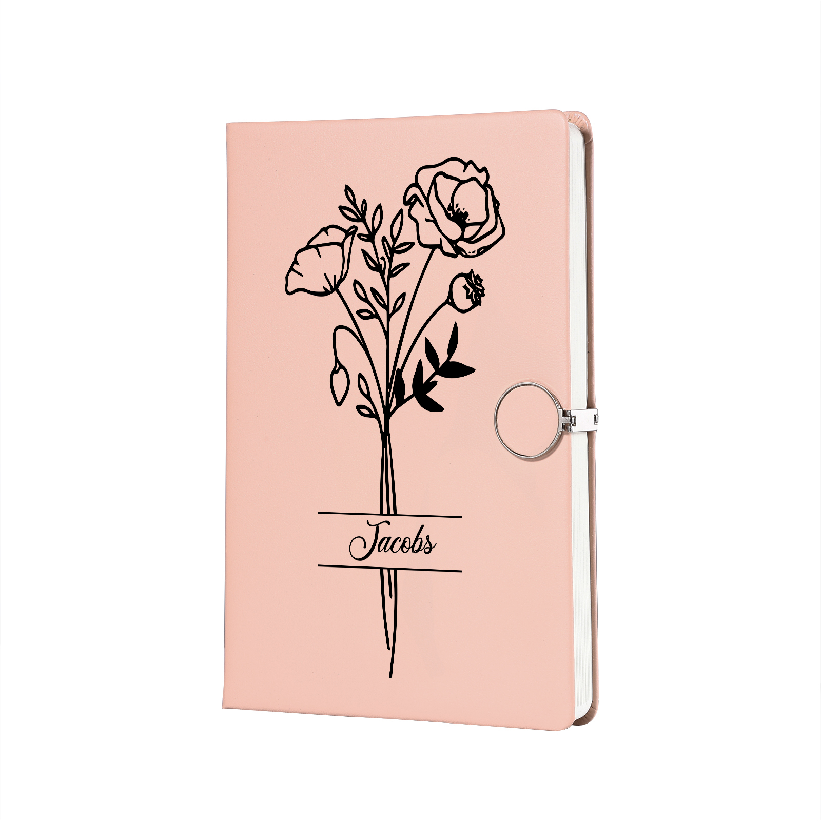 Personalized Birth Flower Notebook Gift Set with Name – Custom A5 Stationery Present for Students | Jessemade