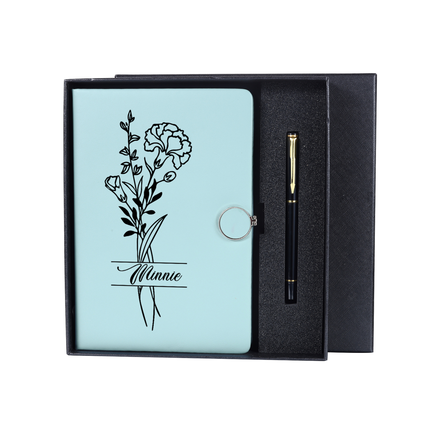 Personalized Birth Flower Notebook Gift Set with Name – Custom A5 Stationery Present for Students | Jessemade