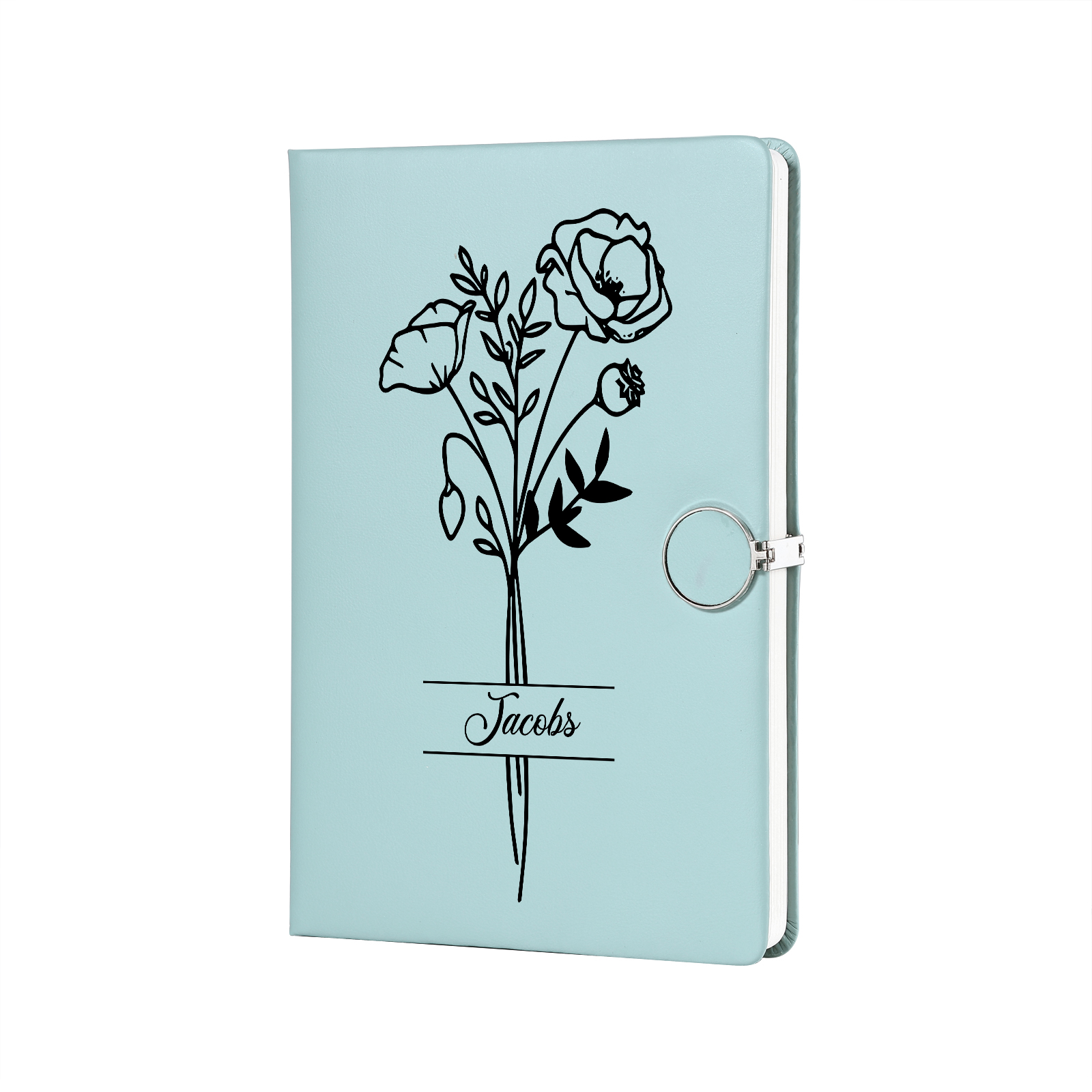Personalized Birth Flower Notebook Gift Set with Name – Custom A5 Stationery Present for Students | Jessemade