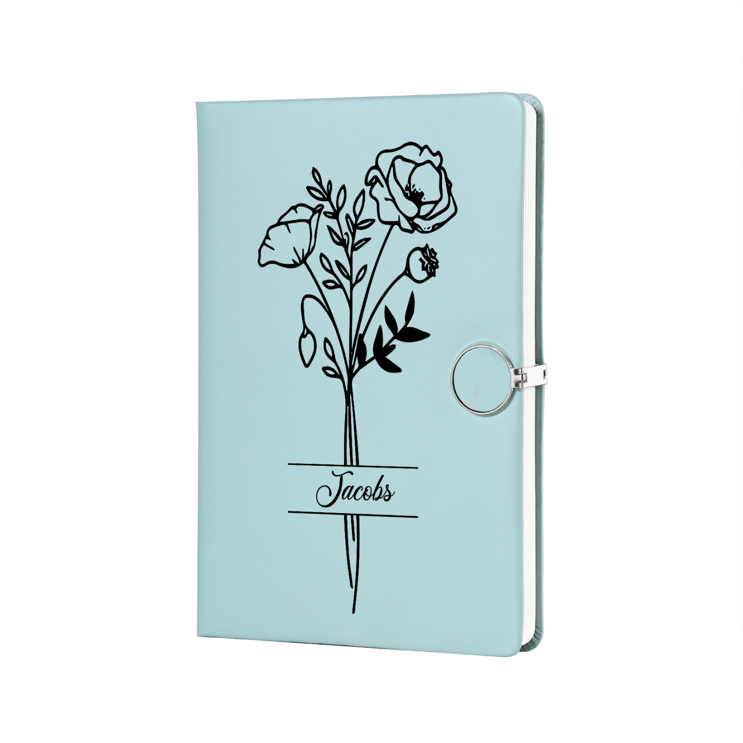 Personalized Birth Flower Notebook Gift Set with Name – Custom A5 Stationery Present for Students | Jessemade