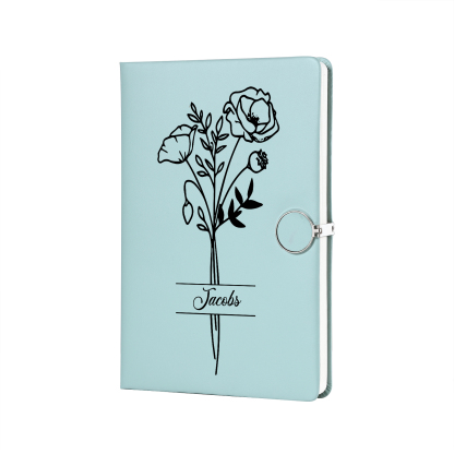 Personalized Birth Flower Notebook Gift Set with Name – Custom A5 Stationery Present for Students | Jessemade