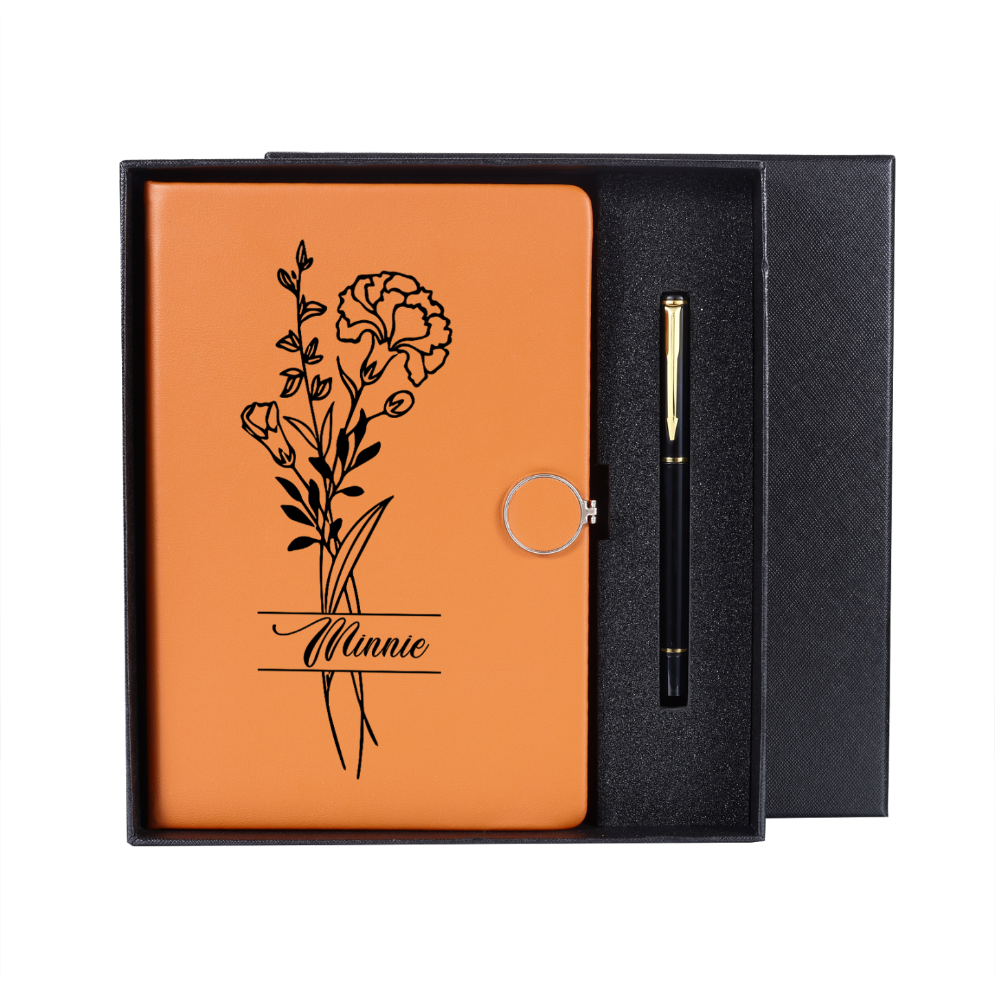 Personalized Birth Flower Notebook Gift Set with Name – Custom A5 Stationery Present for Students | Jessemade