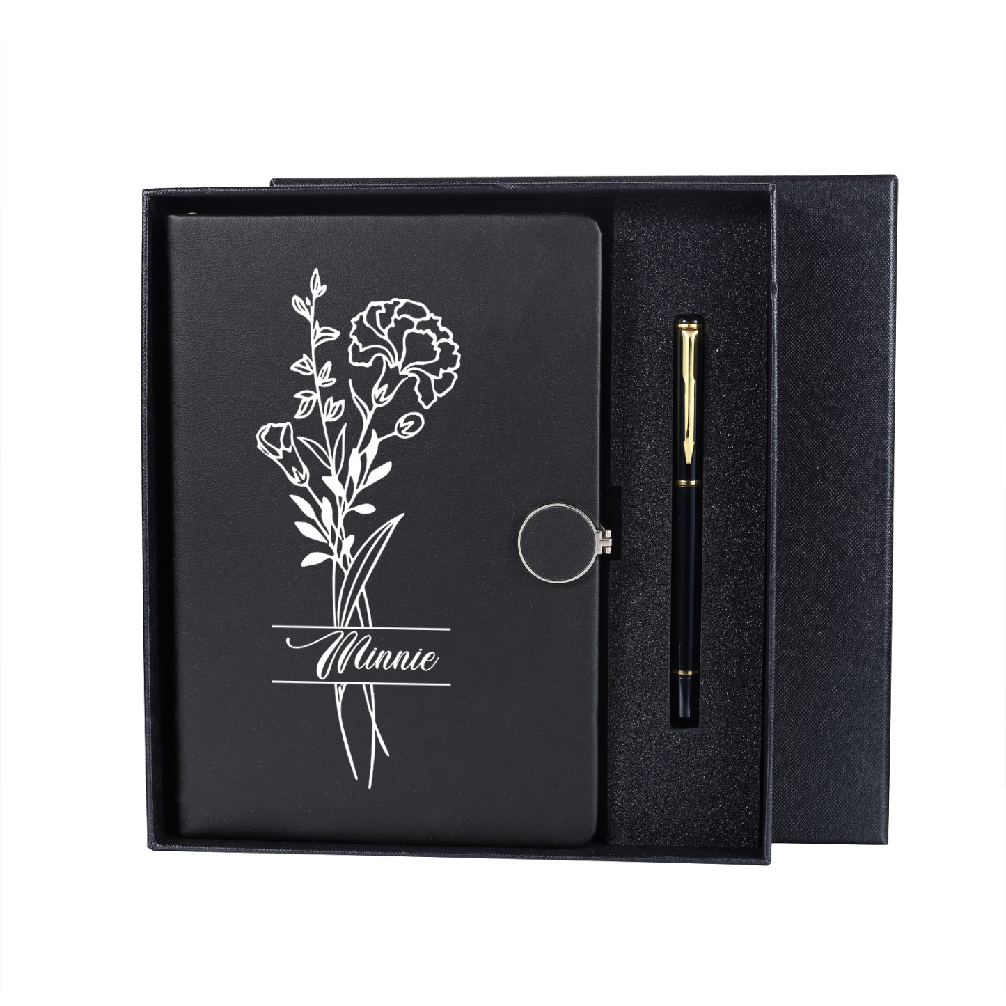 Personalized Birth Flower Notebook Gift Set with Name – Custom A5 Stationery Present for Students | Jessemade