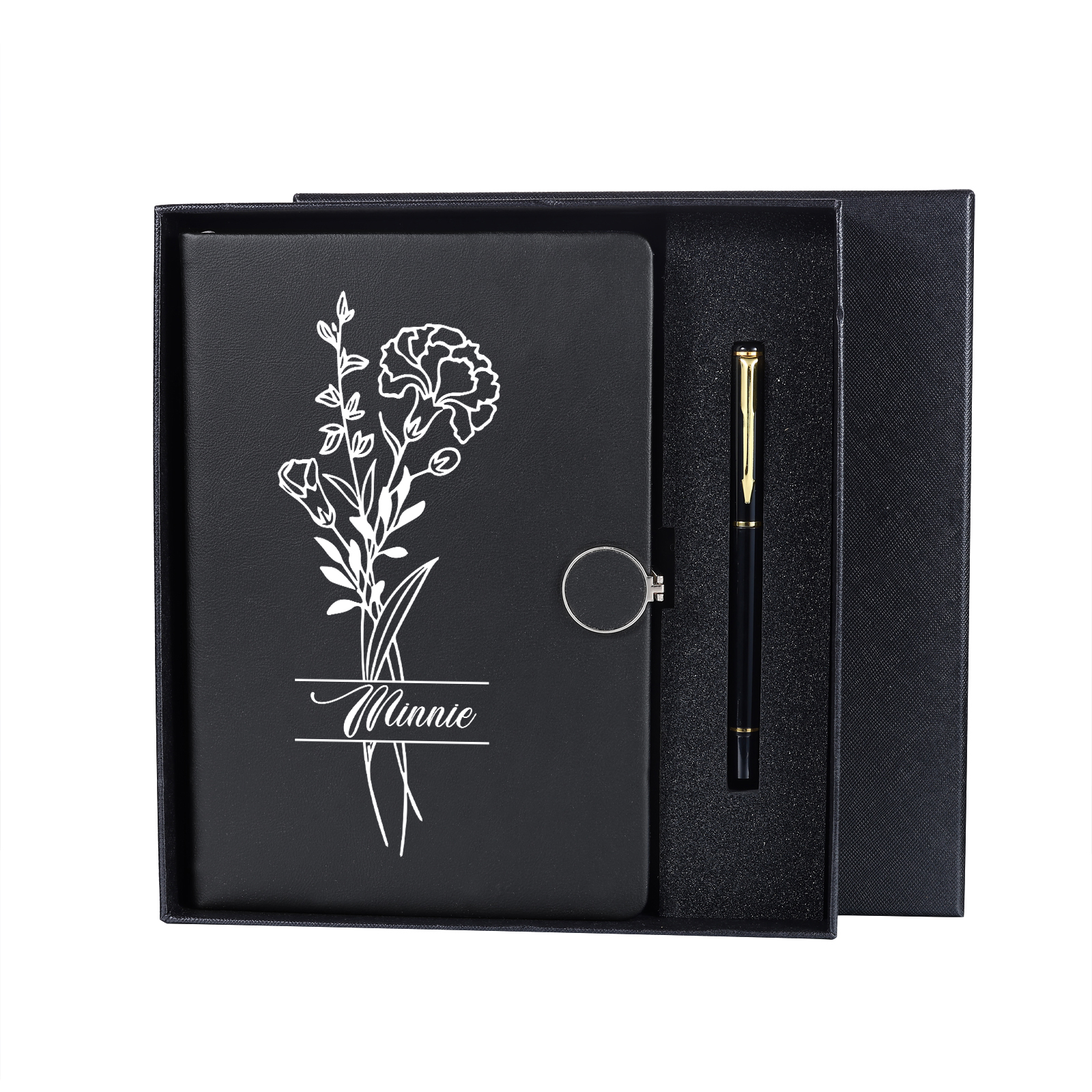Personalized Birth Flower Notebook Gift Set with Name – Custom A5 Stationery Present for Students | Jessemade