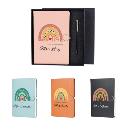 Personalized Rainbow A5 Notebook Gift Set with Name – Thoughtful Stationery Present | Jessemade