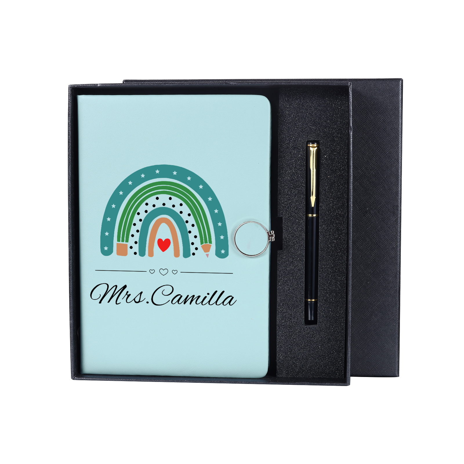Personalized Rainbow A5 Notebook Gift Set with Name – Thoughtful Stationery Present | Jessemade