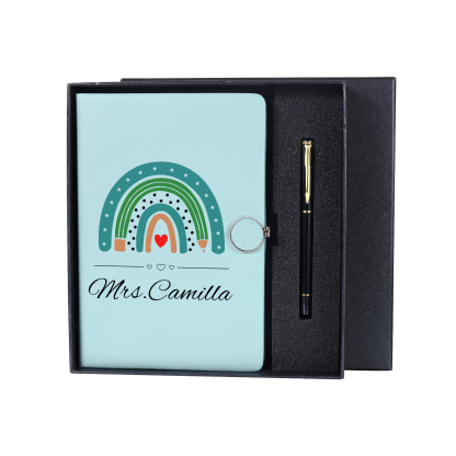 Personalized Rainbow A5 Notebook Gift Set with Name – Thoughtful Stationery Present | Jessemade