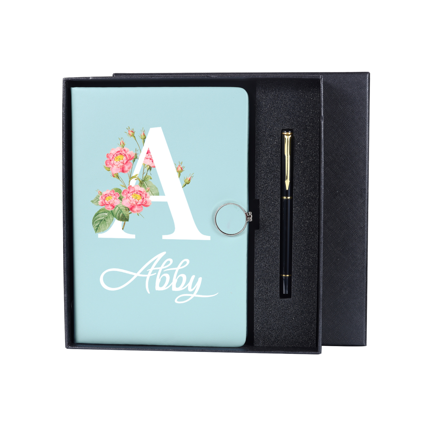 Personalized Floral Initial A5 Notebook Gift Set with Name – Custom Stationery Present for Every Occasion | Jessemade