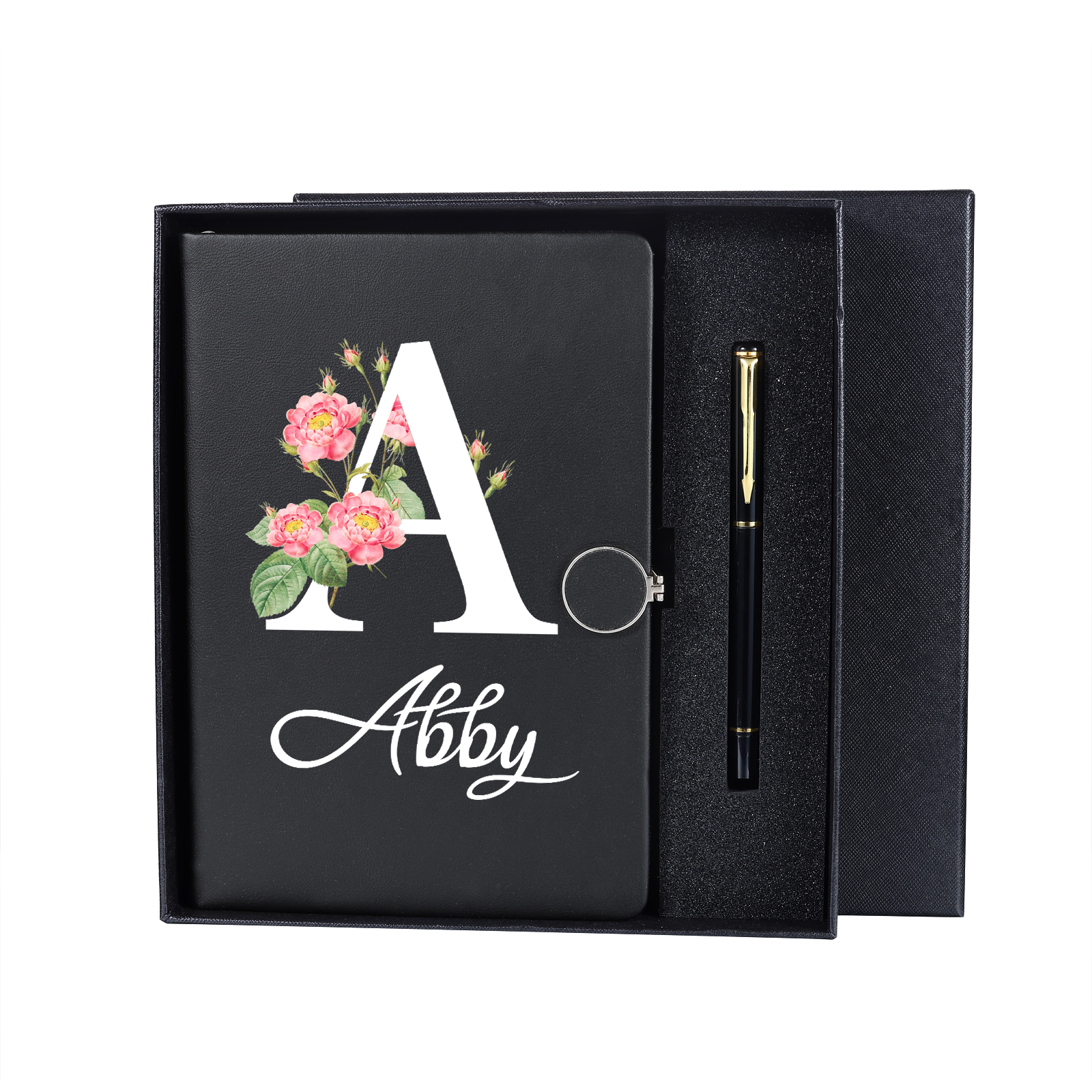 Personalized Floral Initial A5 Notebook Gift Set with Name – Custom Stationery Present for Every Occasion | Jessemade