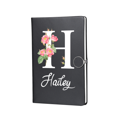 Personalized Floral Initial A5 Notebook Gift Set with Name – Custom Stationery Present for Every Occasion | Jessemade