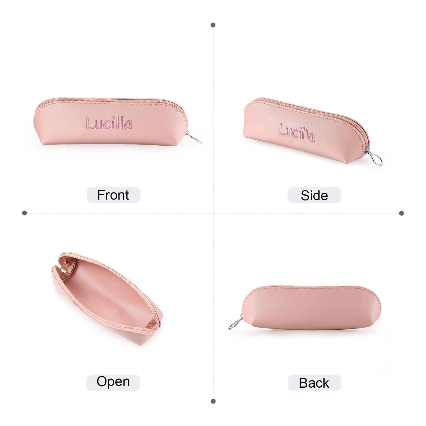 1 Name Personalized Pencil Case for Girls & Boys – PU Leather with Custom Embroidery | Lorajewel