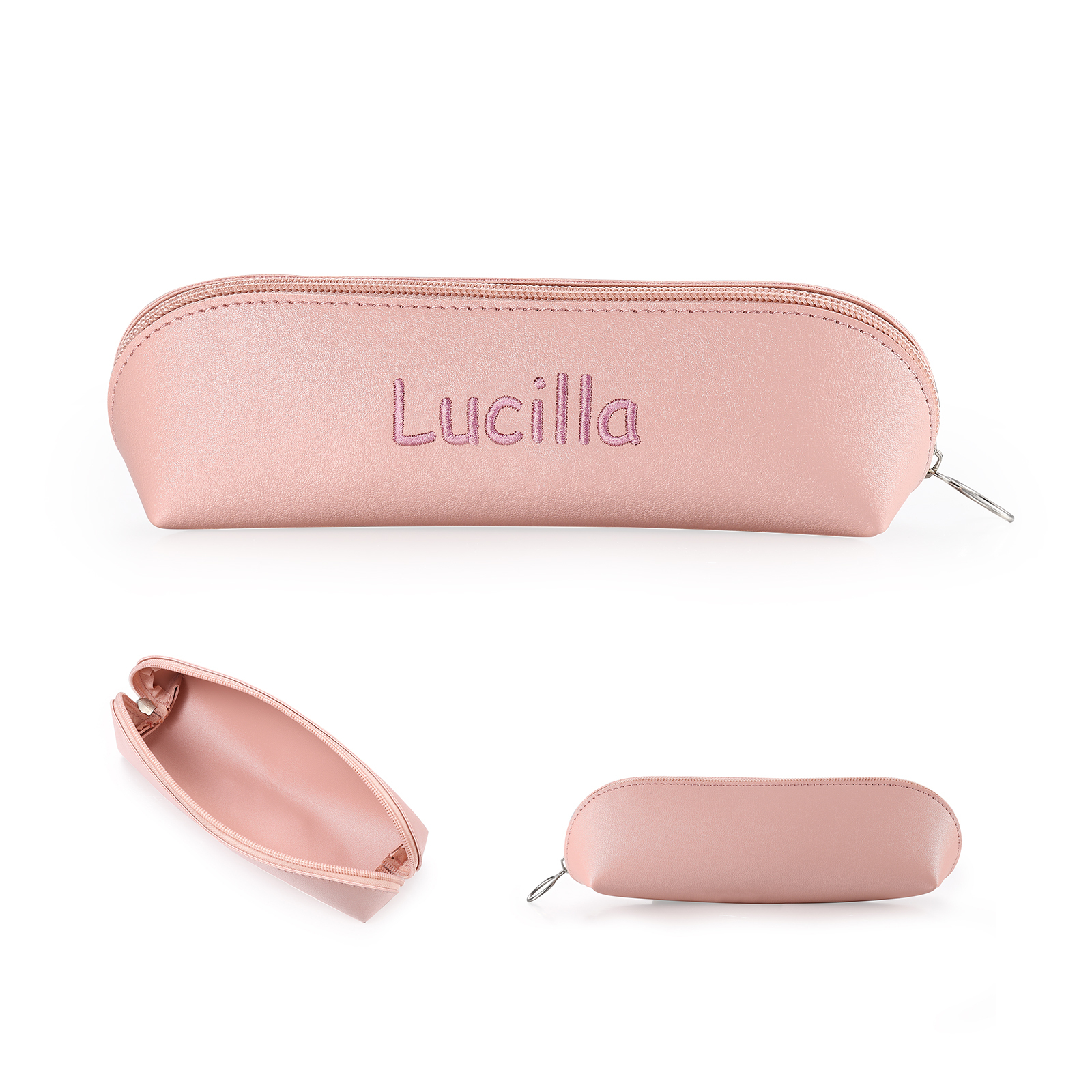 1 Name Personalized Pencil Case for Girls & Boys – PU Leather with Custom Embroidery | Lorajewel