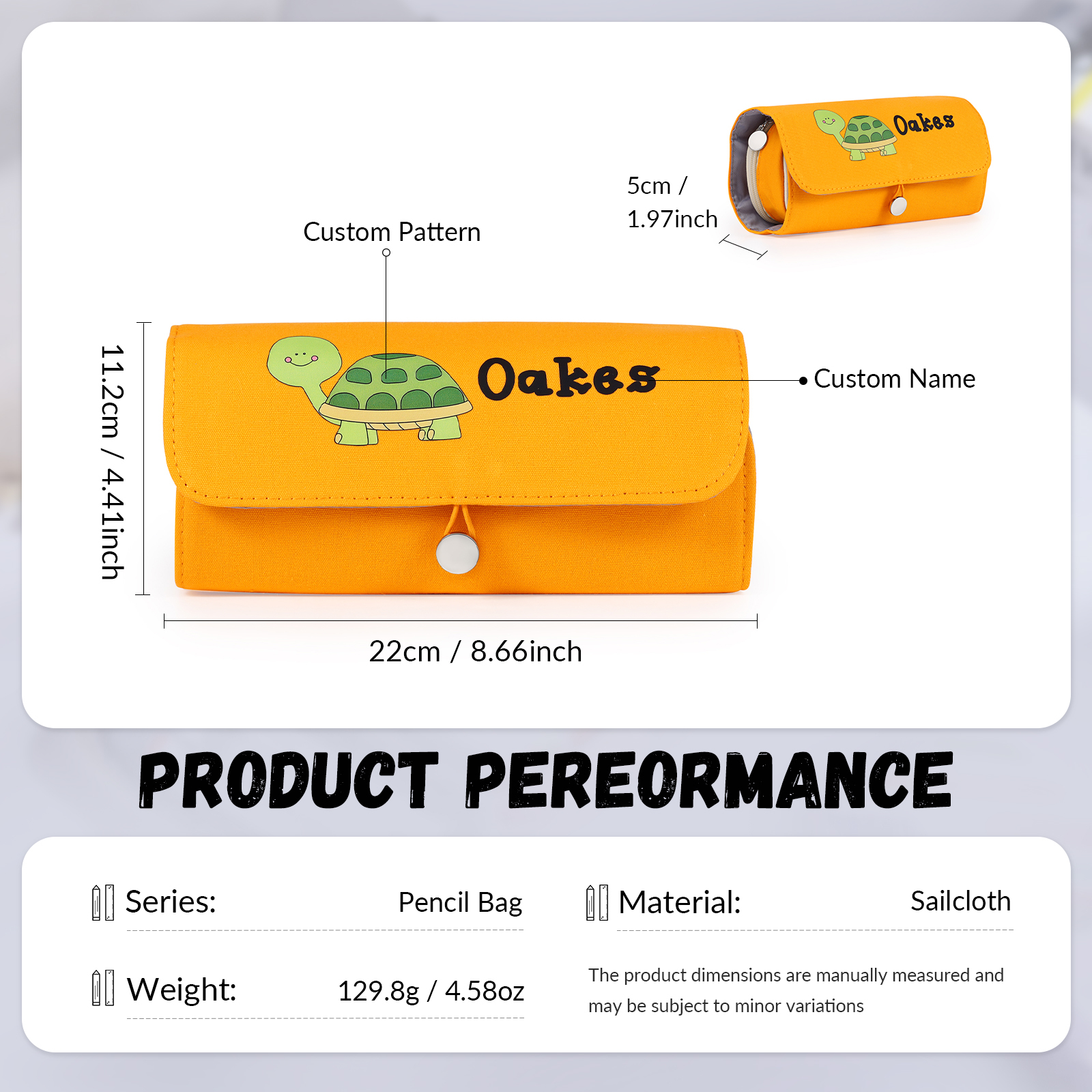 Personalized Cute Pencil Case with Custom Name & Pattern for Kids | Lorajewel