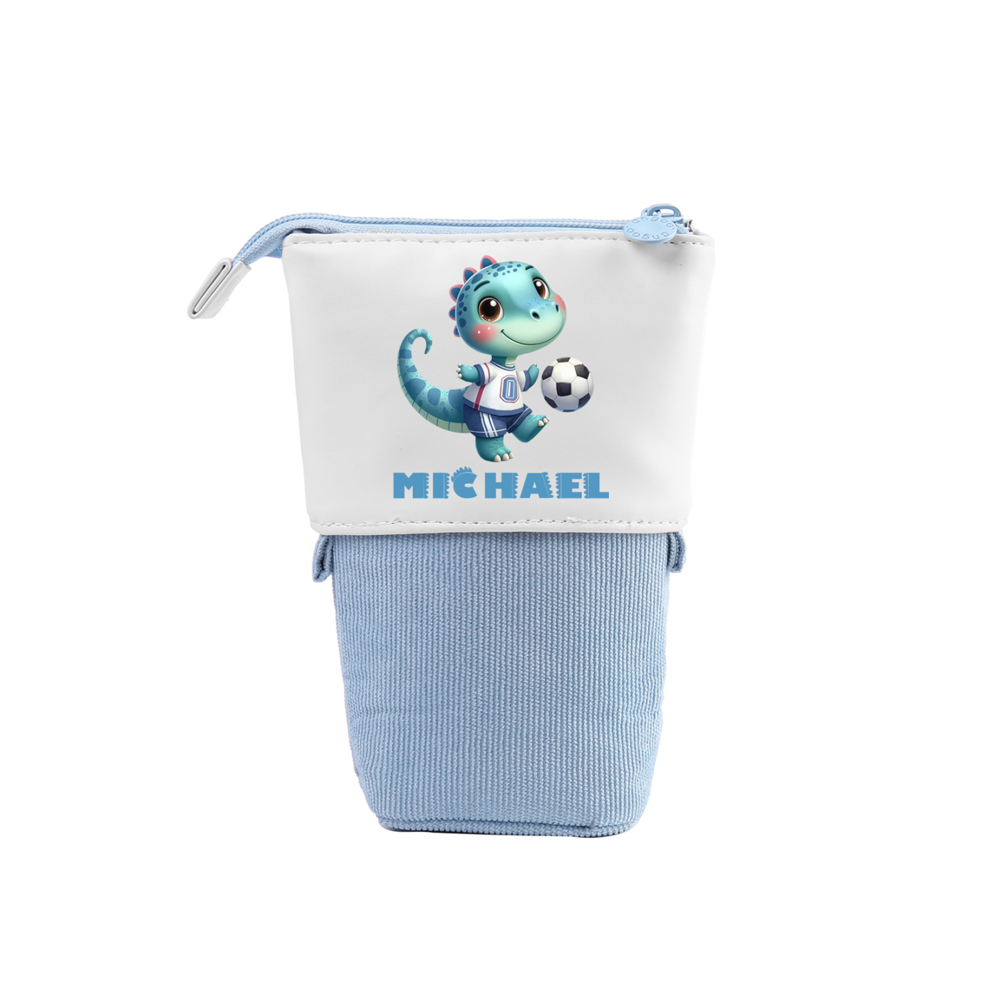 Personalized Corduroy & PU Leather Dinosaur Pencil Case – Cute Custom Pencil Holder-Back To School Gift For Boys/Girls | Lorajewel