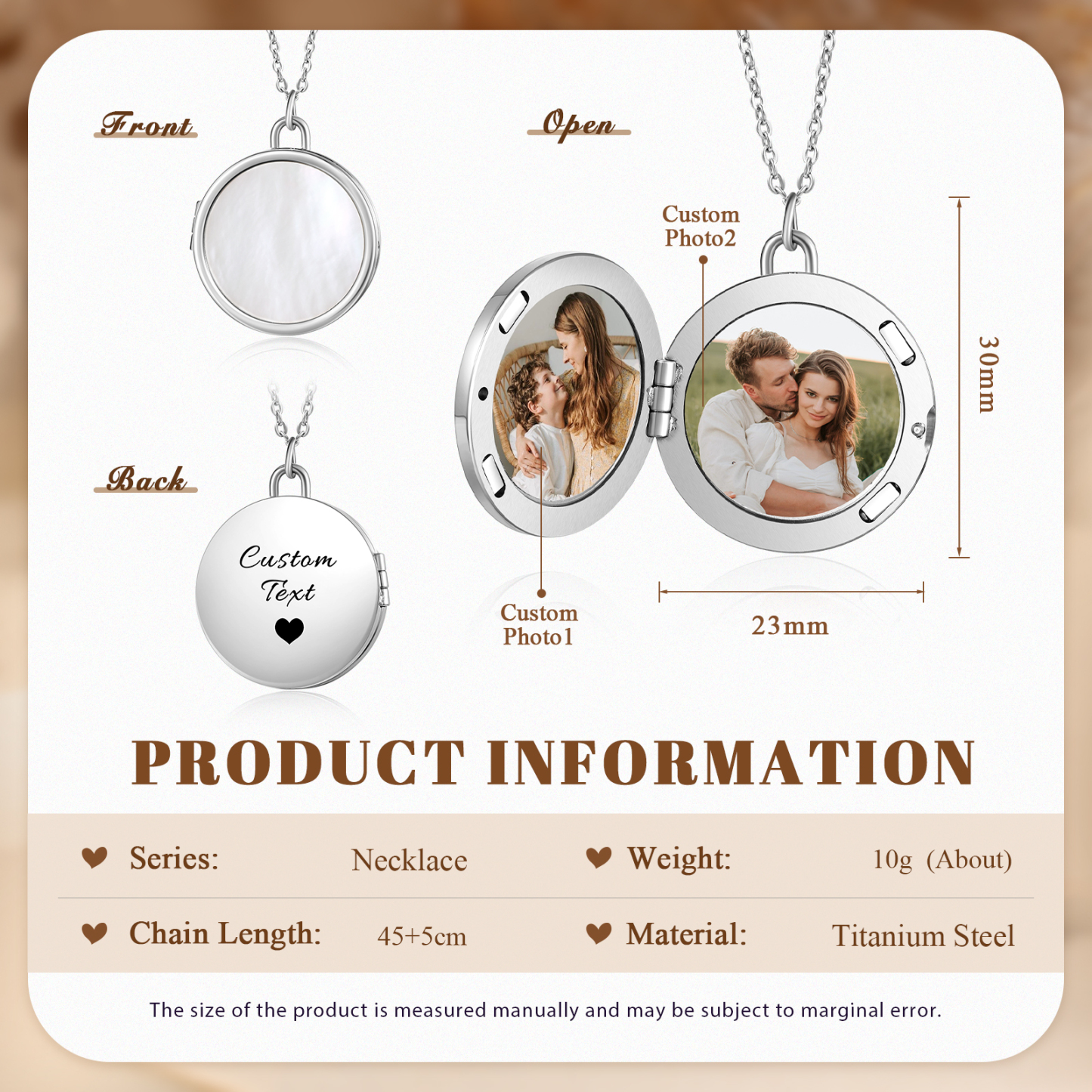 Always Love You Personalized Circle Photo Frame Necklace A Sentimental Custom Gift for Her