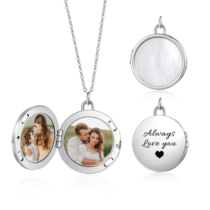 Always Love You Personalized Circle Photo Frame Necklace A Sentimental Custom Gift for Her