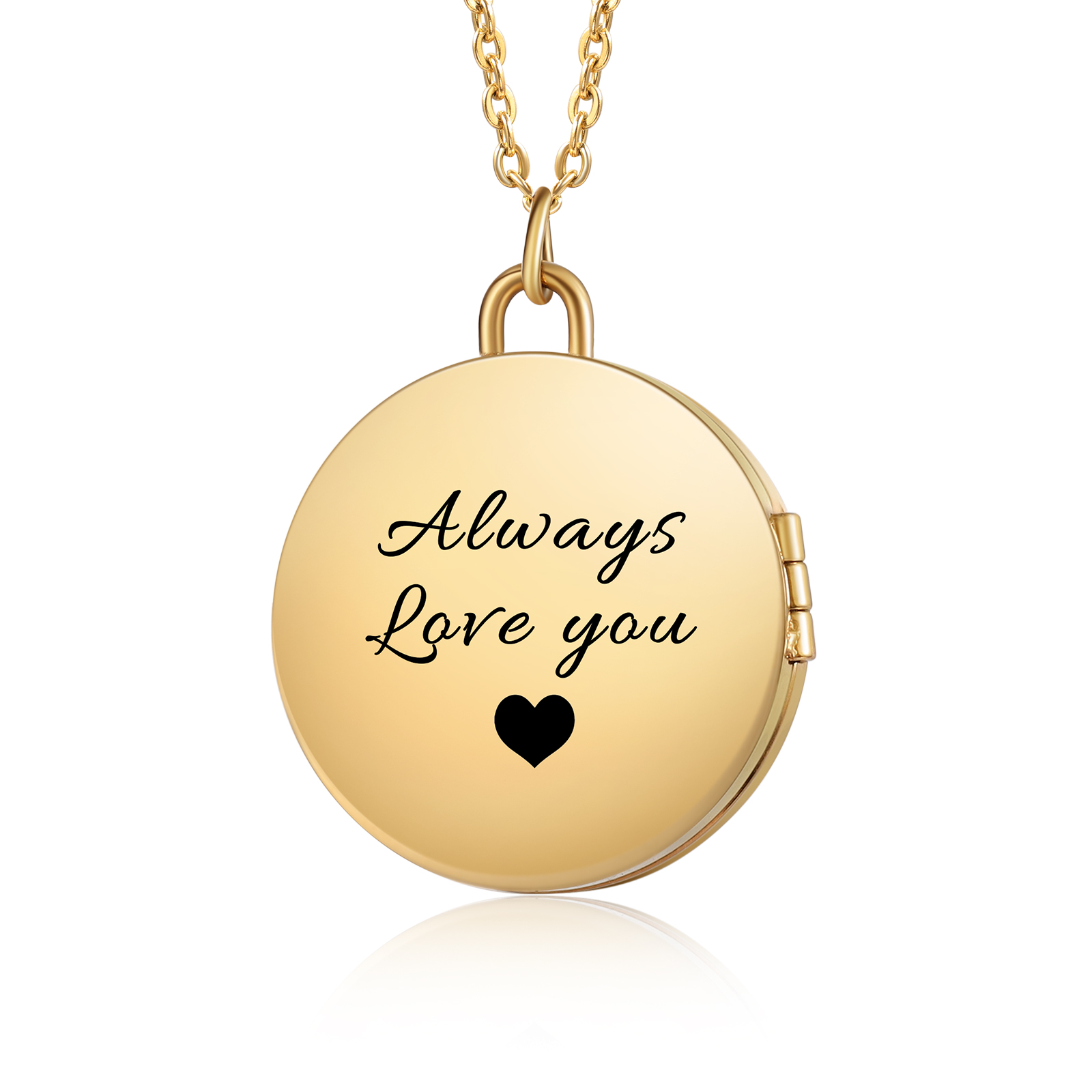 Always Love You Personalized Circle Photo Frame Necklace A Sentimental Custom Gift for Her