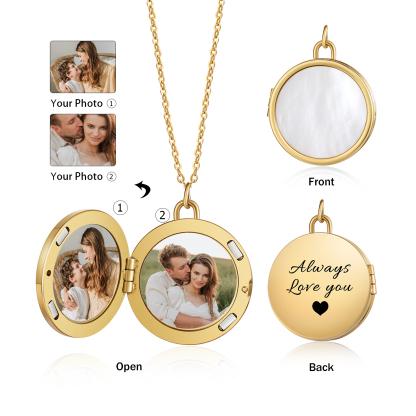 Always Love You Personalized Circle Photo Frame Necklace A Sentimental Custom Gift for Her