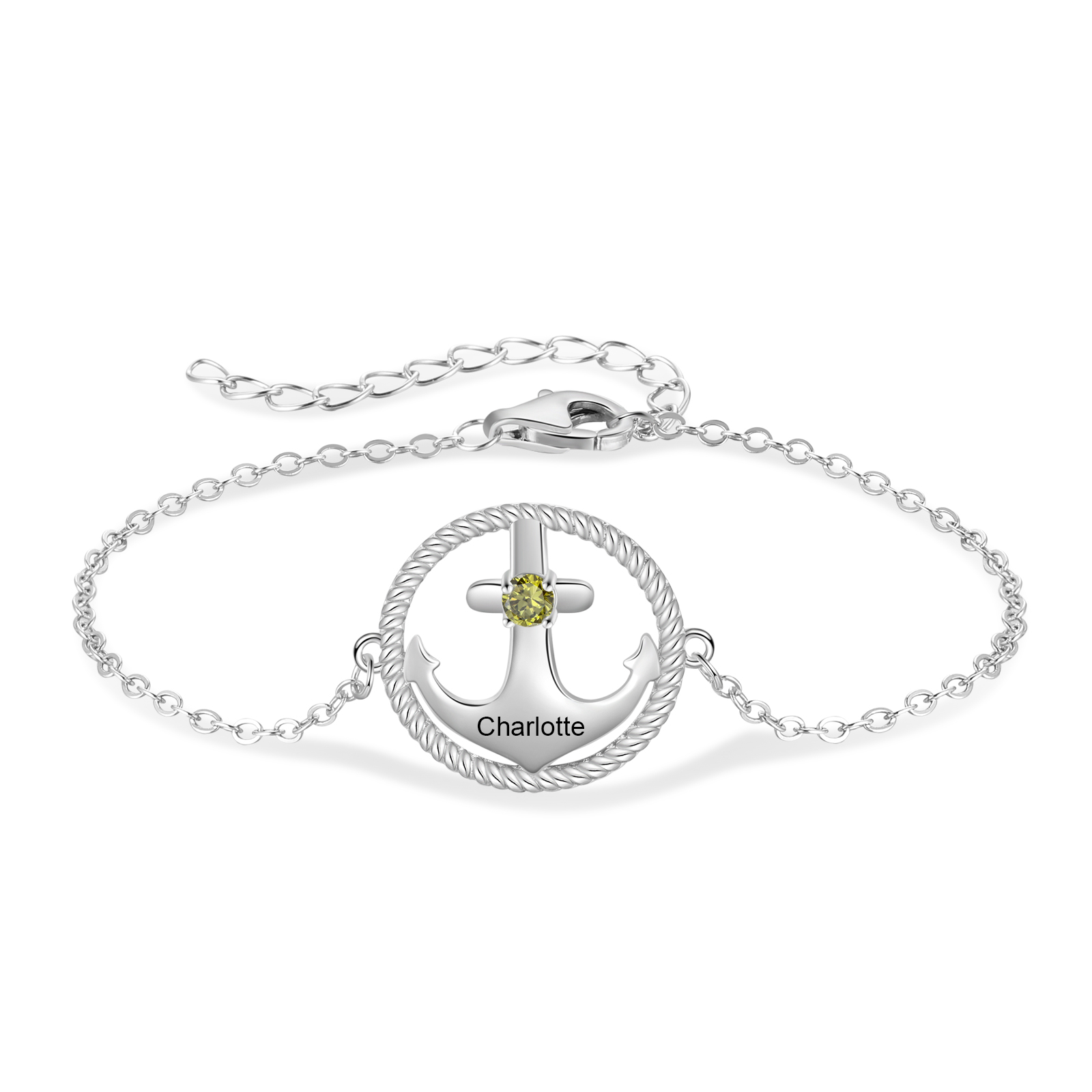 Personalized Mother Daughter Anchor Bracelet Set Customisable Birthstone Name Mother's Day Birthday Gift for Mom and Child |Lorajewel