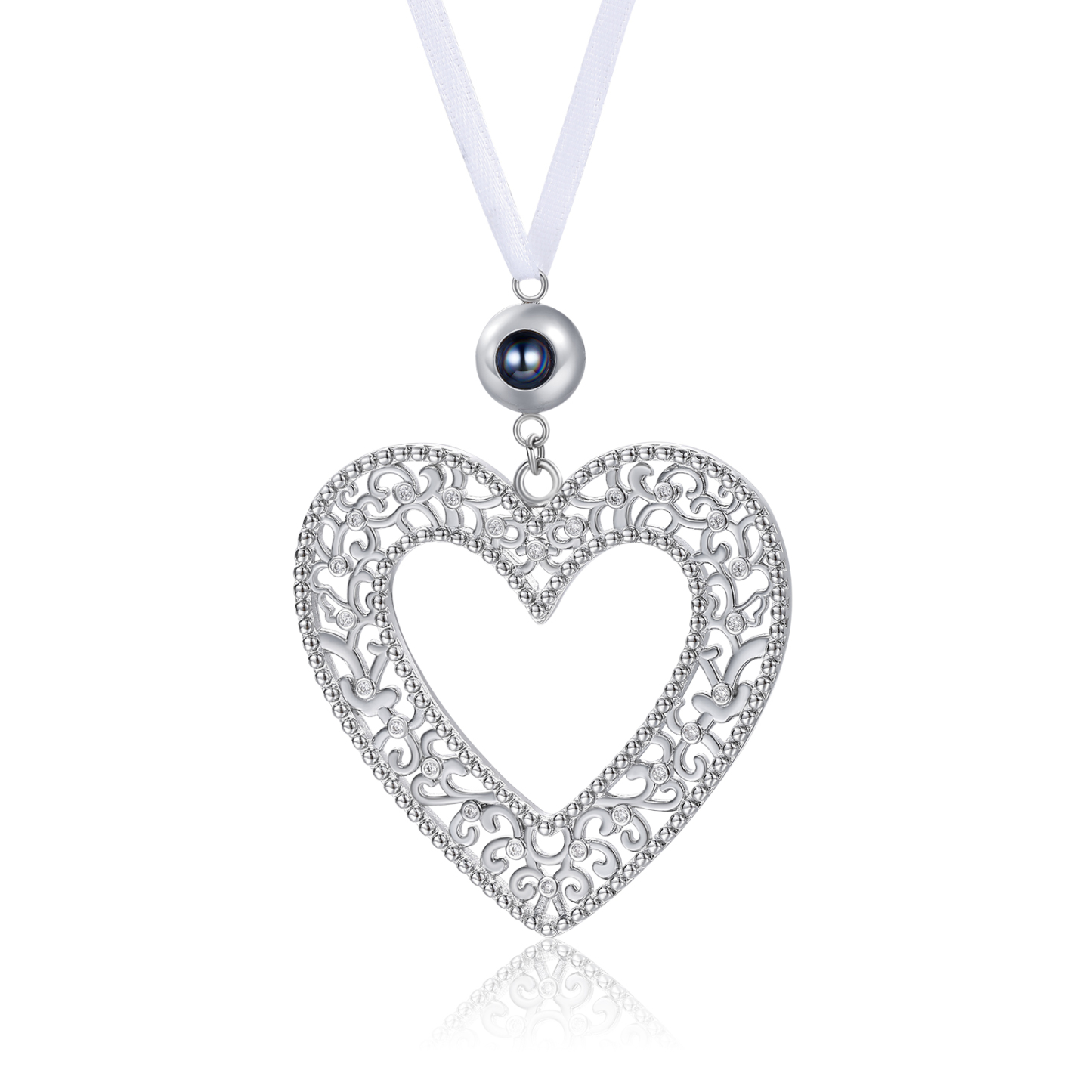 Personalized Heart Photo Projection Christmas Tree Ornament Decoration