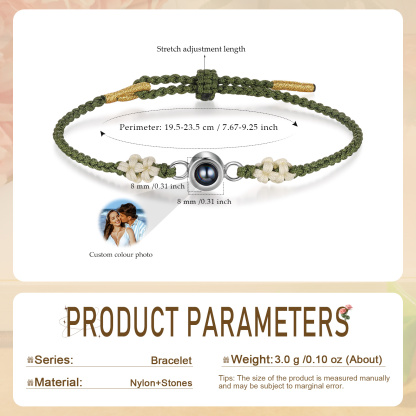 Personalized Olive Macrame Projection Bracelet