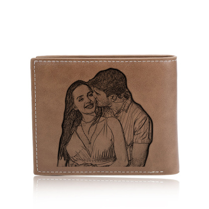 Personalised Couple Photo Leather Wallet For Men