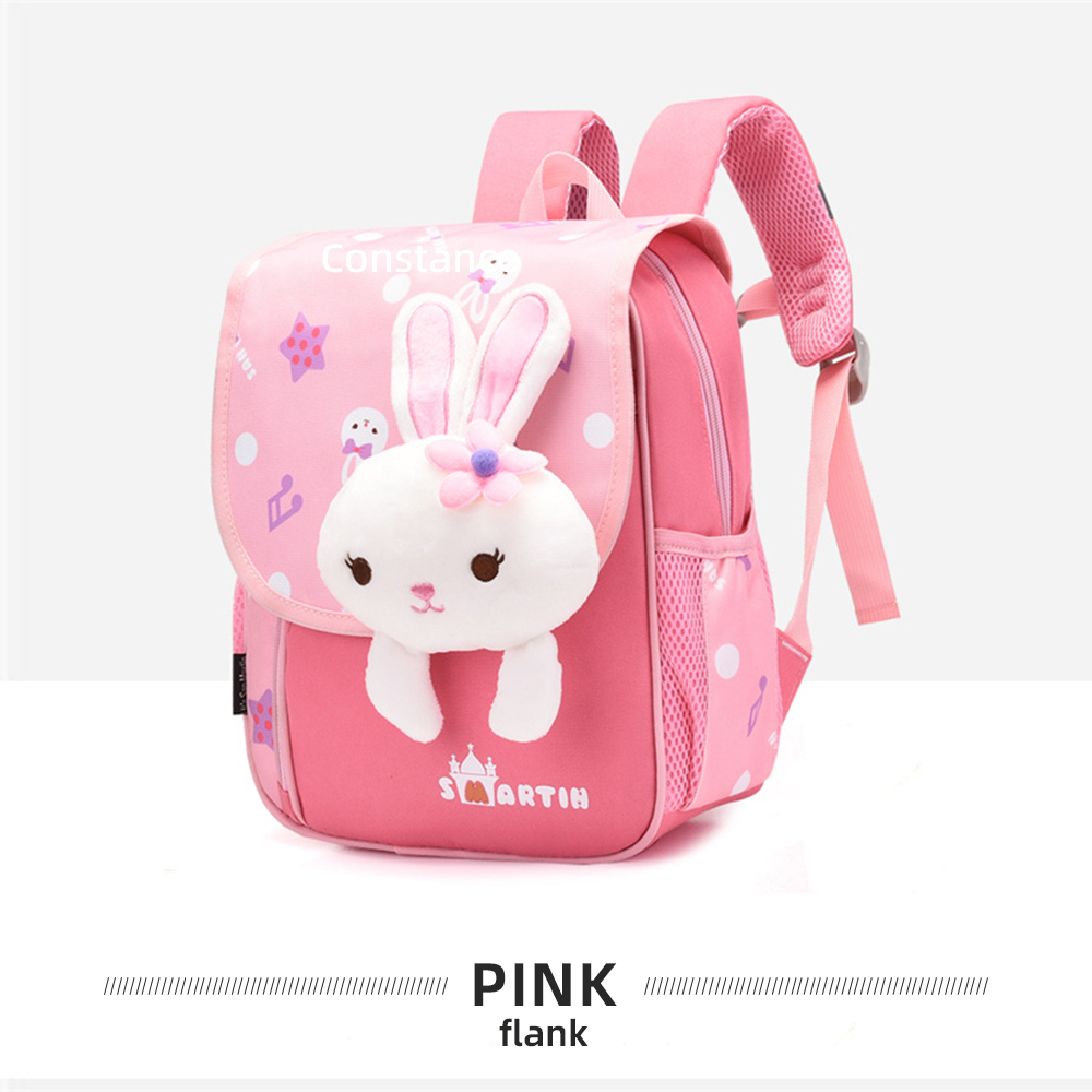 Personalized Pink Bunny Yellow Tiger Blue Dinosaur Children School Bag Embroidery Name Black Backpack Customized Schoolbag Travel Bag For Kids