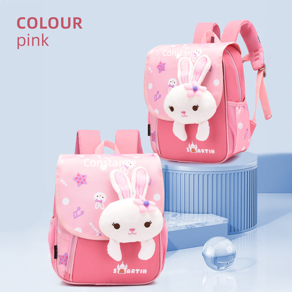 Personalized Pink Bunny Yellow Tiger Blue Dinosaur Children School Bag Embroidery Name Black Backpack Customized Schoolbag Travel Bag For Kids