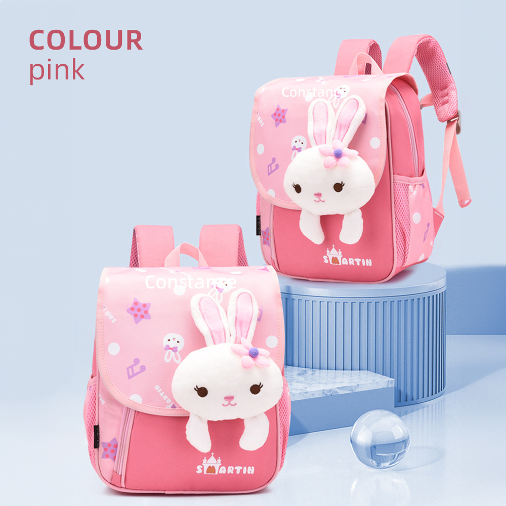 Personalized Pink Bunny Yellow Tiger Blue Dinosaur Children School Bag Embroidery Name Black Backpack Customized Schoolbag Travel Bag For Kids