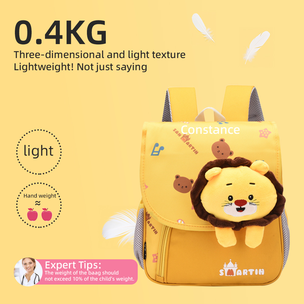 Personalized Pink Bunny Yellow Tiger Blue Dinosaur Children School Bag Embroidery Name Black Backpack Customized Schoolbag Travel Bag For Kids