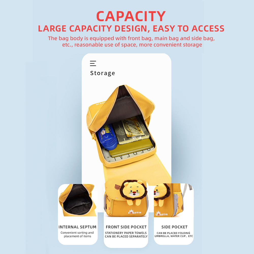 Personalized Pink Bunny Yellow Tiger Blue Dinosaur Children School Bag Embroidery Name Black Backpack Customized Schoolbag Travel Bag For Kids