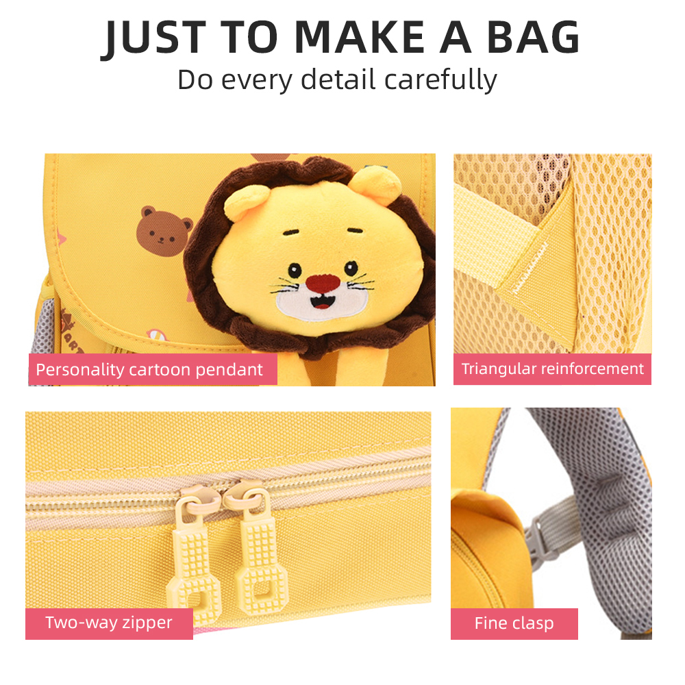 Personalized Pink Bunny Yellow Tiger Blue Dinosaur Children School Bag Embroidery Name Black Backpack Customized Schoolbag Travel Bag For Kids