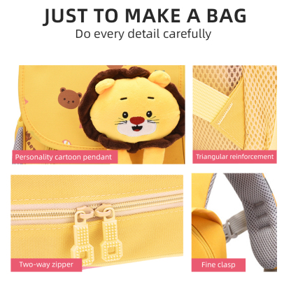 Personalized Pink Bunny Yellow Tiger Blue Dinosaur Children School Bag Embroidery Name Black Backpack Customized Schoolbag Travel Bag For Kids