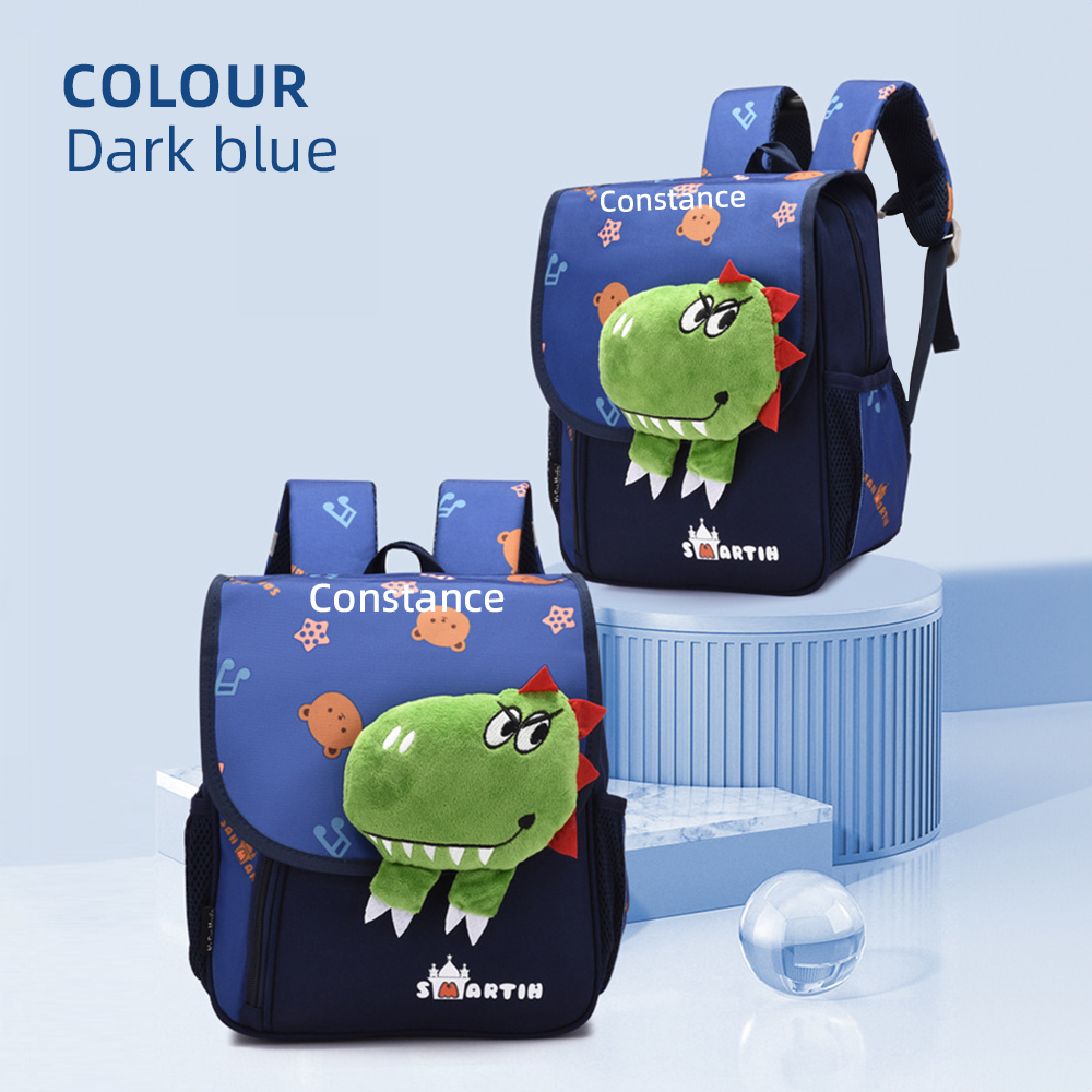 Personalized Pink Bunny Yellow Tiger Blue Dinosaur Children School Bag Embroidery Name Black Backpack Customized Schoolbag Travel Bag For Kids