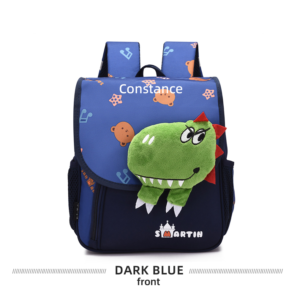 Personalized Pink Bunny Yellow Tiger Blue Dinosaur Children School Bag Embroidery Name Black Backpack Customized Schoolbag Travel Bag For Kids