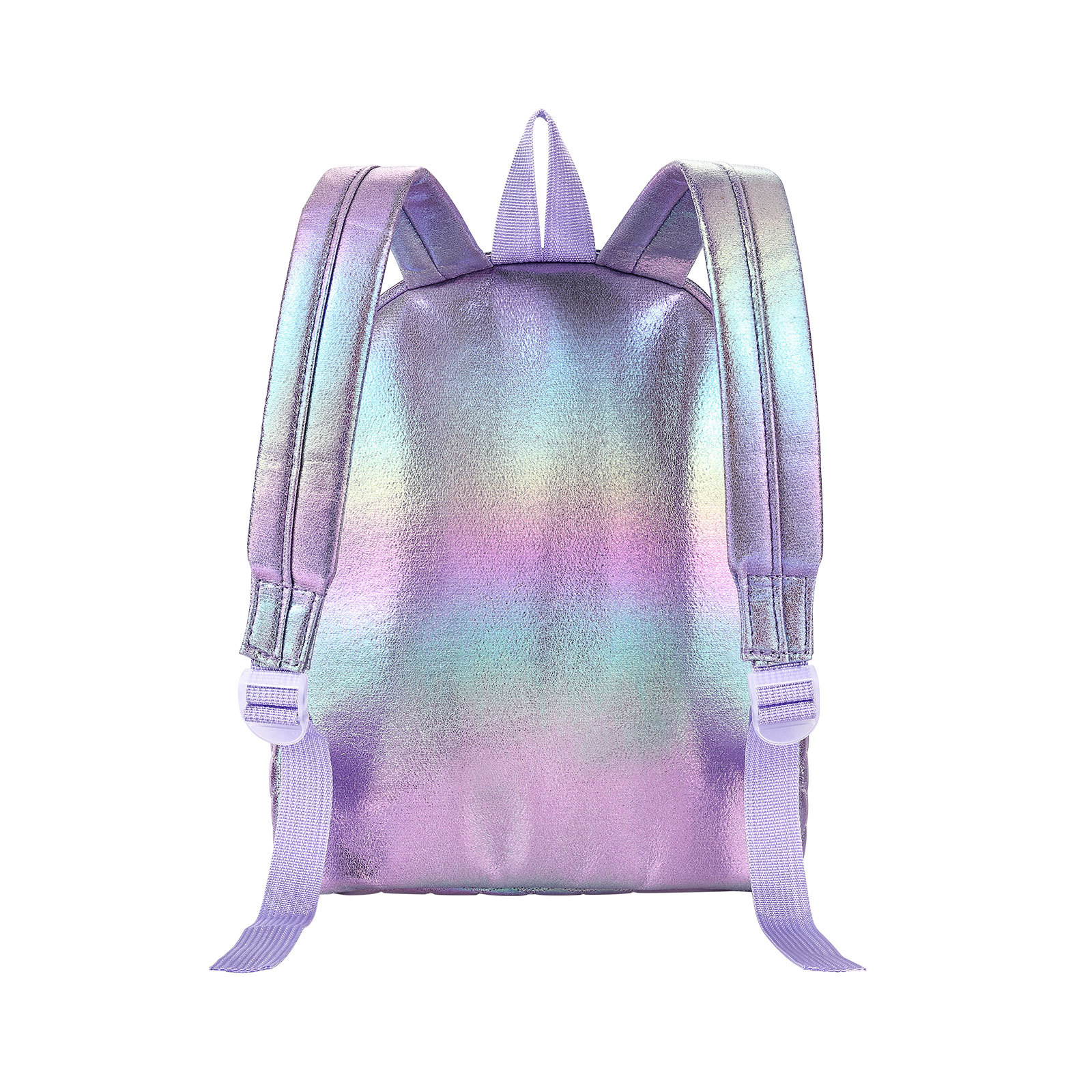 Personalized Embroidery Name Girls Holographic Quilted Pattern Fish Tail Decor Classic Backpack Gift for Kids
