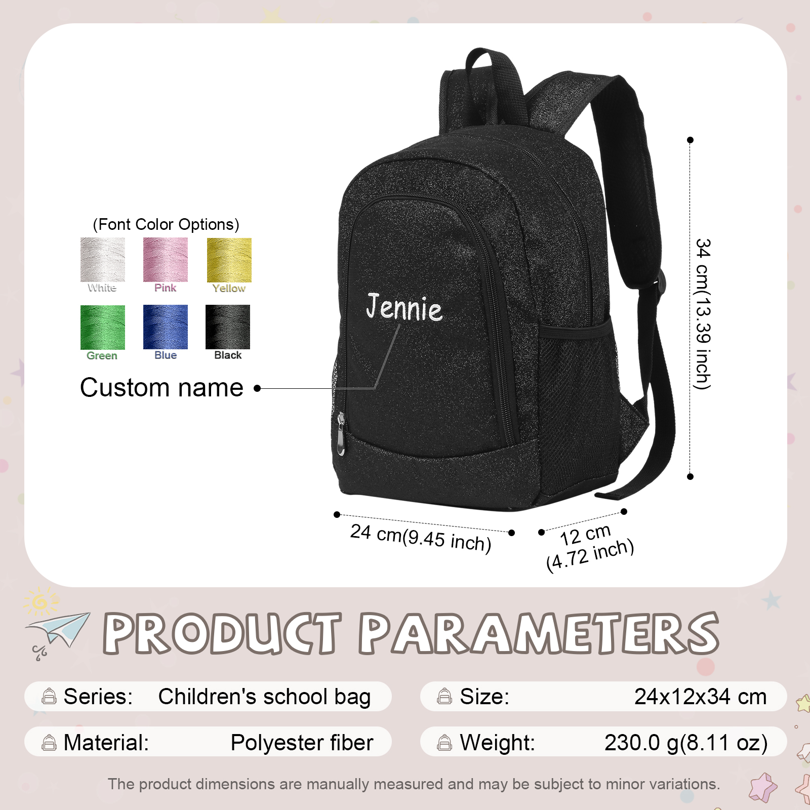 Personalized Kids School Bag with Custom Name – Back to School Gift | Lorajewel