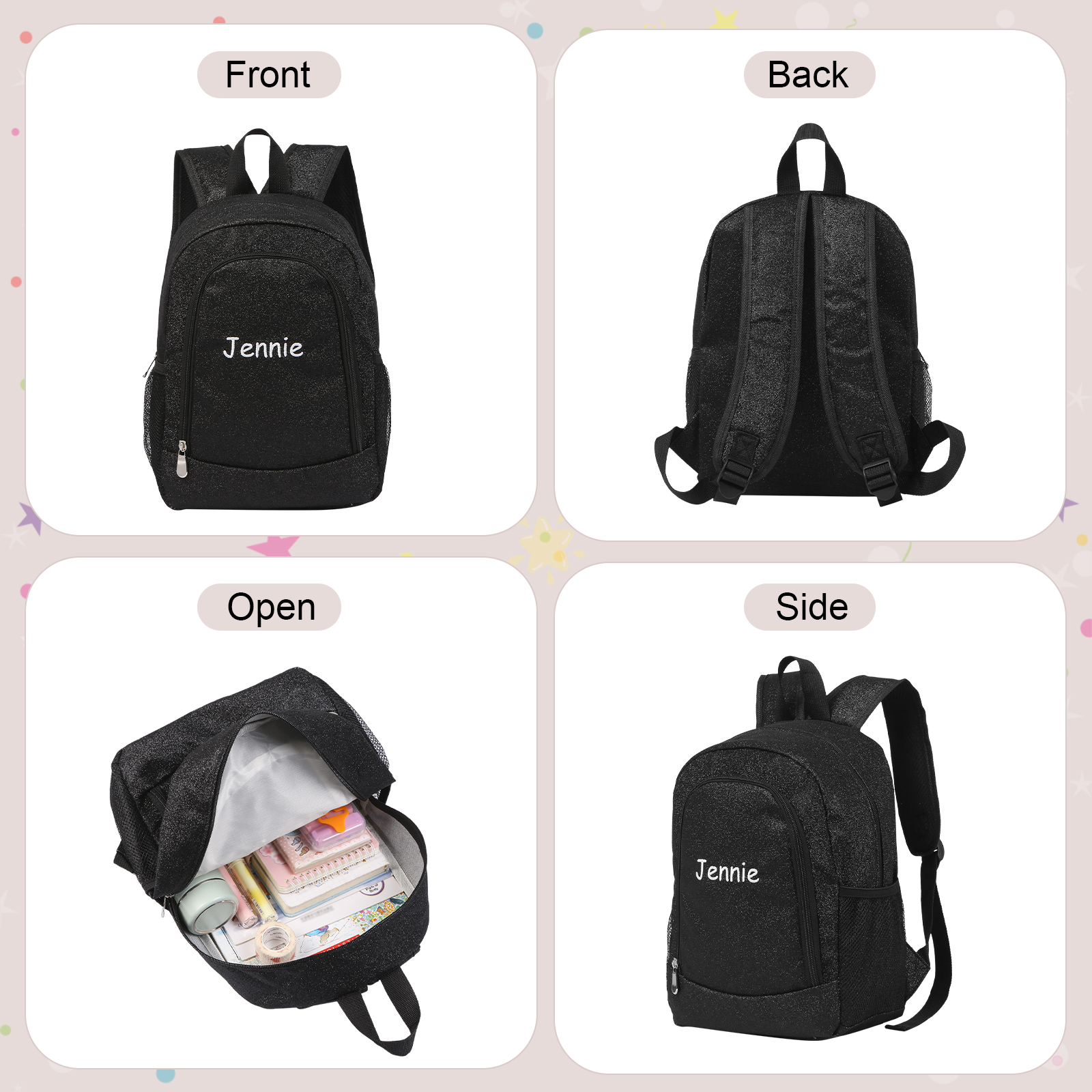 Personalized Kids School Bag with Custom Name – Back to School Gift | Lorajewel