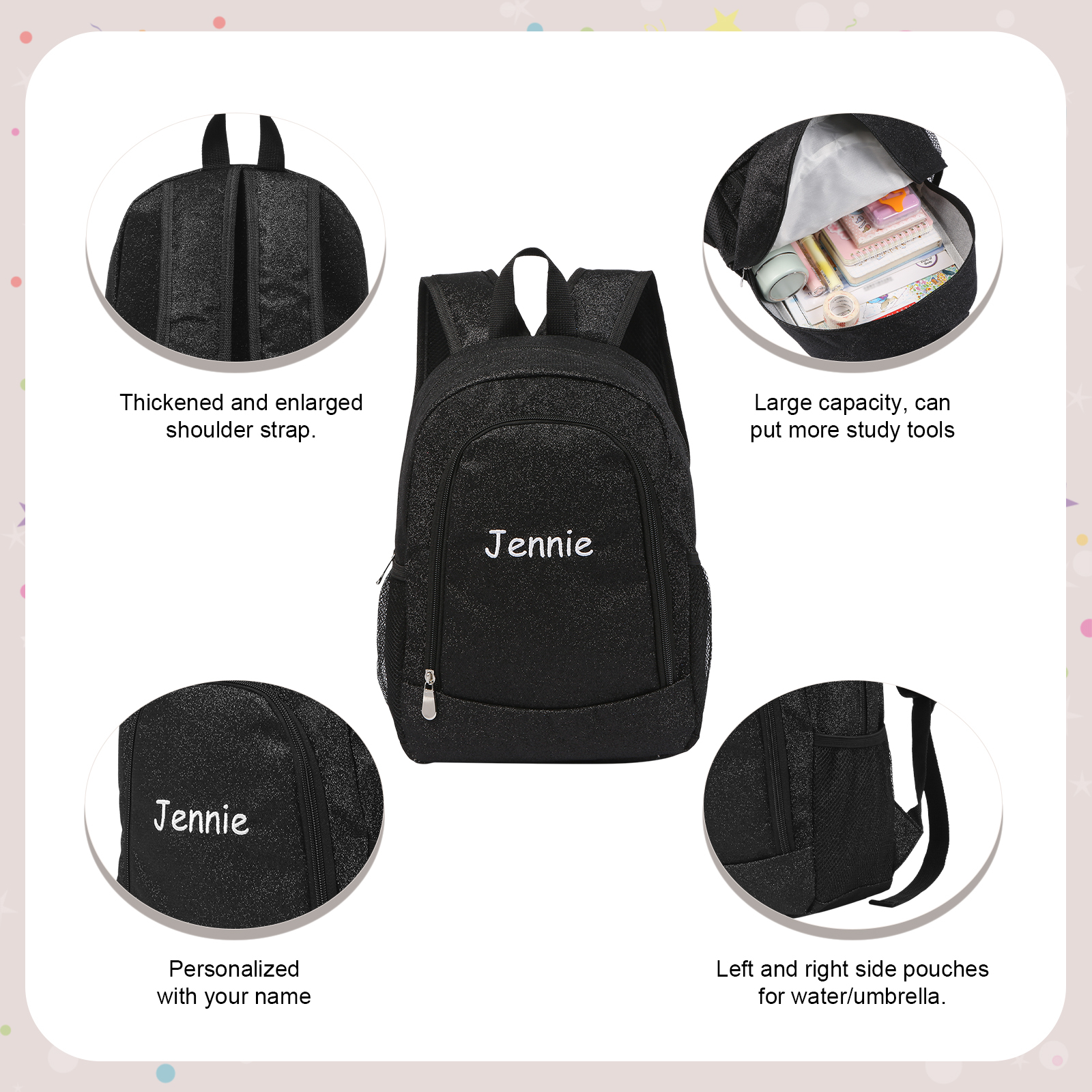 Personalized Kids School Bag with Custom Name – Back to School Gift | Lorajewel