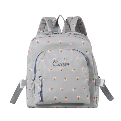 Personalized Kids School Bag with Name & Flowers – Back to School Gift | Lorajewel