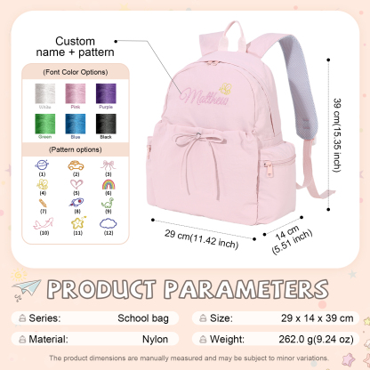 Personalized Kids School Bag with Name & Pattern – Back to School Gift | Lorajewel