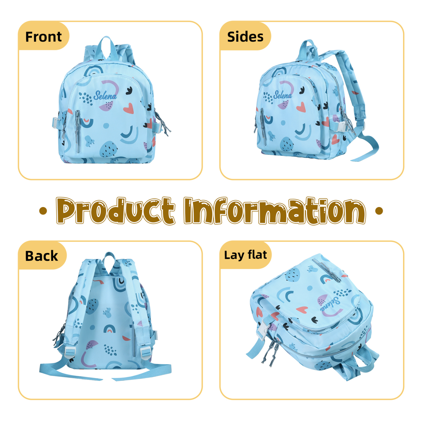 [Copy]Personalized Star Backpack with 1 Custom Name and Colour, 5 Colours | Jessemade