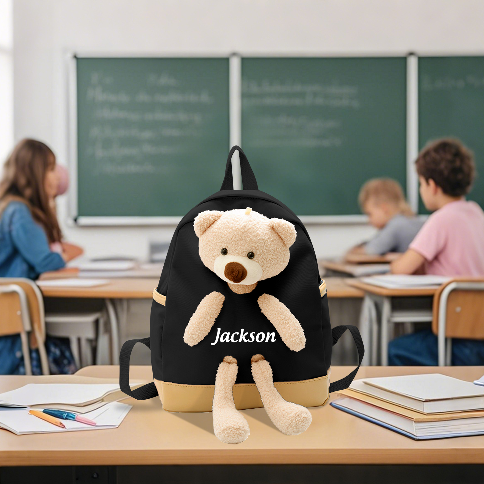 Personalized Teddy Bear Children's Backpack – Custom Name Rucksack, Cute Plush School Bag for Kids (Multiple Colours) – Back to School Gift | Lorajewel